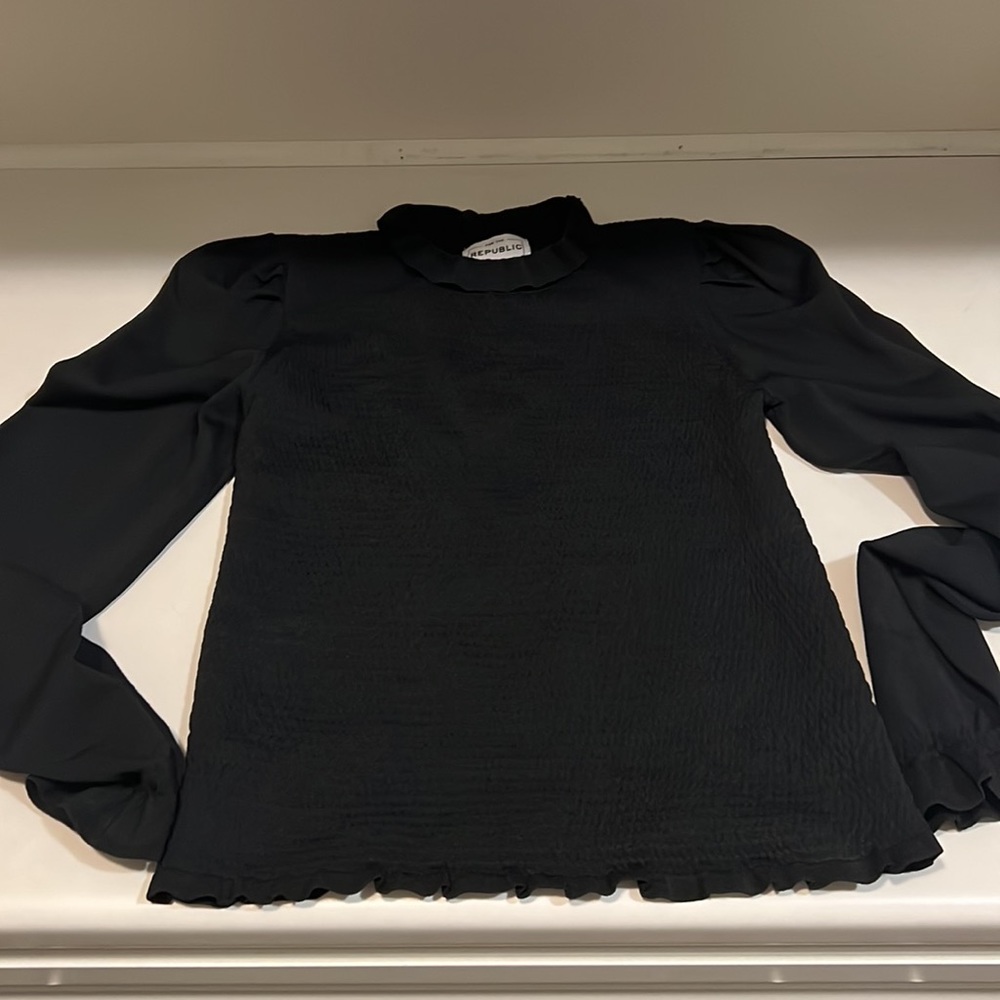 For the Republic black blouse